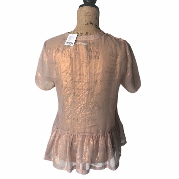 Sheer Metallic  bronze Kimchi Blue Blouse - Picture 2 of 5